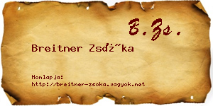 Breitner Zsóka névjegykártya